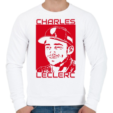 PRINTFASHION Charles leclerc - Férfi pulóver - Fehér férfi pulóver, kardigán