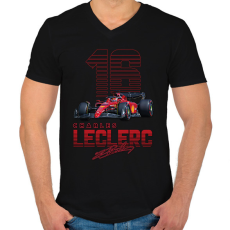 PRINTFASHION Charles Leclerc - Férfi V-nyakú póló - Fekete