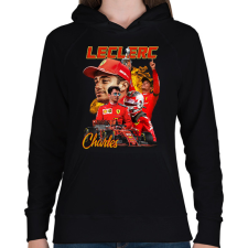 PRINTFASHION Charles Leclerc Forma 1 - Női kapucnis pulóver - Fekete női póló