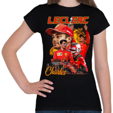 PRINTFASHION Charles Leclerc Forma 1 - Női póló - Fekete női póló