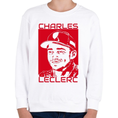 PRINTFASHION Charles leclerc - Gyerek pulóver - Fehér