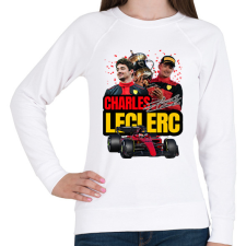 PRINTFASHION Charles Leclerc - Női pulóver - Fehér női pulóver, kardigán