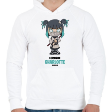 PRINTFASHION Charlotte - Fortnite Season 8 - Férfi kapucnis pulóver - Fehér férfi pulóver, kardigán