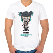 PRINTFASHION Charlotte - Fortnite Season 8 - Férfi V-nyakú póló - Fehér férfi póló