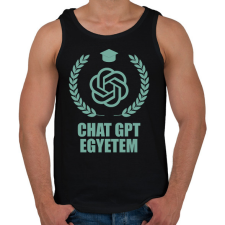 PRINTFASHION Chatgpt egyetem - Férfi atléta - Fekete atléta, trikó