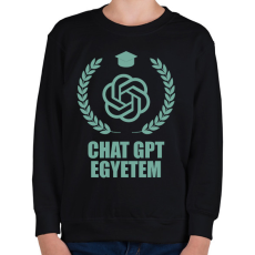 PRINTFASHION Chatgpt egyetem - Gyerek pulóver - Fekete