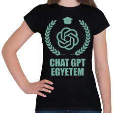 PRINTFASHION Chatgpt egyetem - Női póló - Fekete