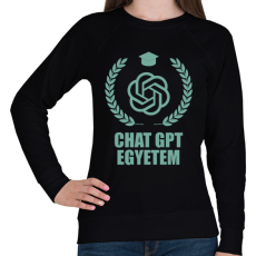 PRINTFASHION Chatgpt egyetem - Női pulóver - Fekete