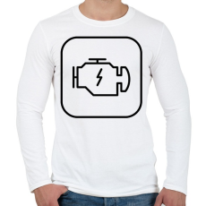 PRINTFASHION Check Engine - Férfi hosszú ujjú póló - Fehér