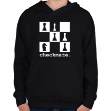 PRINTFASHION Checkmate. - Gyerek kapucnis pulóver - Fekete