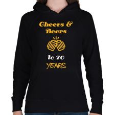 PRINTFASHION CHEERS AND BEERS 70 YEARS - Női kapucnis pulóver - Fekete női pulóver, kardigán