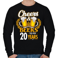 PRINTFASHION Cheers & Beers - 20 - Férfi pulóver - Fekete