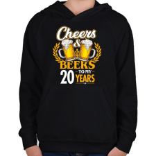 PRINTFASHION Cheers & Beers - 20 - Gyerek kapucnis pulóver - Fekete gyerek pulóver, kardigán