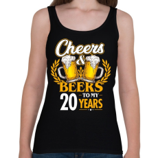 PRINTFASHION Cheers & Beers - 20 - Női atléta - Fekete