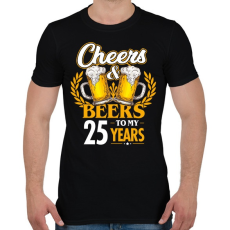PRINTFASHION Cheers & Beers - 25 - Férfi póló - Fekete