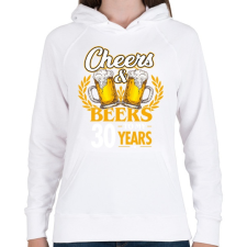 PRINTFASHION Cheers & Beers - 30 - Női kapucnis pulóver - Fehér női pulóver, kardigán