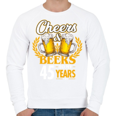 PRINTFASHION Cheers & Beers - 45 - Férfi pulóver - Fehér