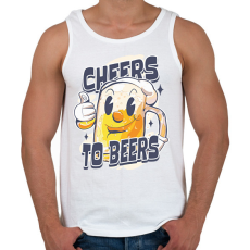 PRINTFASHION Cheers to beers - Férfi atléta - Fehér