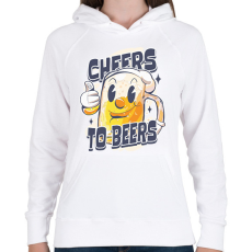 PRINTFASHION Cheers to beers - Női kapucnis pulóver - Fehér