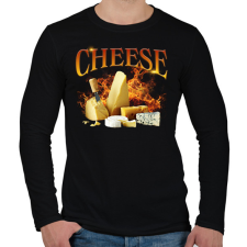 PRINTFASHION Cheese - Férfi hosszú ujjú póló - Fekete férfi póló
