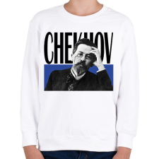 PRINTFASHION Chekhov - Önarckép - Gyerek pulóver - Fehér gyerek pulóver, kardigán