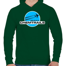 PRINTFASHION CHEMTRAILS - Férfi kapucnis pulóver - Sötétzöld