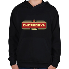 PRINTFASHION Chernobyl  - Gyerek kapucnis pulóver - Fekete