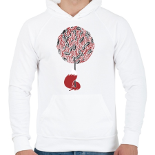 PRINTFASHION Cherry tree - Férfi kapucnis pulóver - Fehér férfi pulóver, kardigán