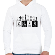 PRINTFASHION Chess - Sakk - Férfi kapucnis pulóver - Fehér