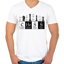 PRINTFASHION Chess - Sakk - Férfi V-nyakú póló - Fehér férfi póló