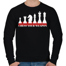 PRINTFASHION Chess your weapon - Férfi pulóver - Fekete férfi pulóver, kardigán