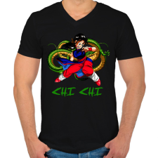 PRINTFASHION CHI CHI - Férfi V-nyakú póló - Fekete férfi póló