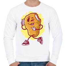 PRINTFASHION Chicken nuggets - Férfi pulóver - Fehér