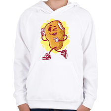 PRINTFASHION Chicken nuggets - Gyerek kapucnis pulóver - Fehér gyerek pulóver, kardigán