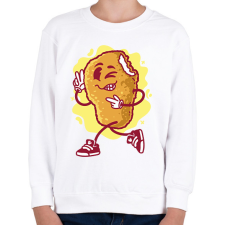 PRINTFASHION Chicken nuggets - Gyerek pulóver - Fehér gyerek pulóver, kardigán