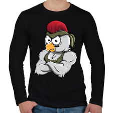 PRINTFASHION Chicken Rambo - Férfi hosszú ujjú póló - Fekete férfi póló