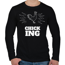 PRINTFASHION CHICKING - Férfi hosszú ujjú póló - Fekete