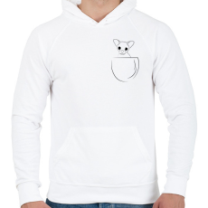 PRINTFASHION Chihuahua in the pocket - Férfi kapucnis pulóver - Fehér