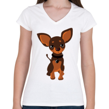 PRINTFASHION Chihuahua - Női V-nyakú póló - Fehér női póló