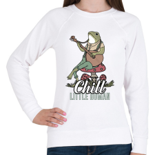 PRINTFASHION Chill frog - Női pulóver - Fehér női pulóver, kardigán