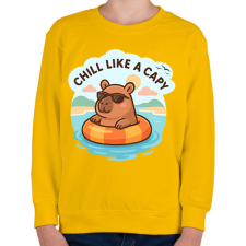 PRINTFASHION Chill like a capy - Gyerek pulóver - Sárga gyerek pulóver, kardigán