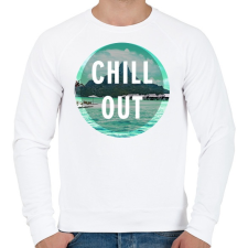 PRINTFASHION Chill Out - Férfi pulóver - Fehér férfi pulóver, kardigán