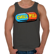 PRINTFASHION Chill Pill - Férfi atléta - Sötétszürke atléta, trikó