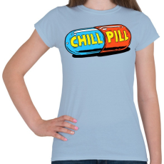 PRINTFASHION Chill Pill - Női póló - Világoskék