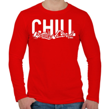 PRINTFASHION Chill time - Férfi hosszú ujjú póló - Piros férfi póló