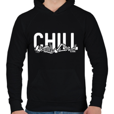 PRINTFASHION Chill time - Férfi kapucnis pulóver - Fekete