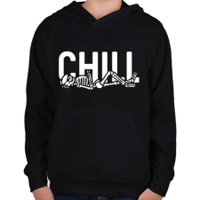 PRINTFASHION Chill time - Gyerek kapucnis pulóver - Fekete gyerek pulóver, kardigán