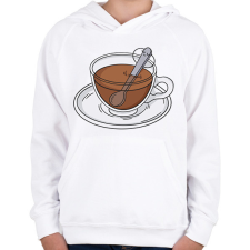 PRINTFASHION Chilles kávé - Gyerek kapucnis pulóver - Fehér gyerek pulóver, kardigán
