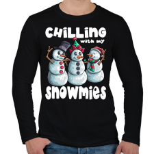 PRINTFASHION Chillin with snowmiees - Férfi hosszú ujjú póló - Fekete férfi póló