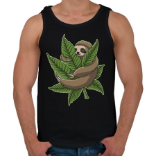 PRINTFASHION Chilling Sloth - Férfi atléta - Fekete atléta, trikó